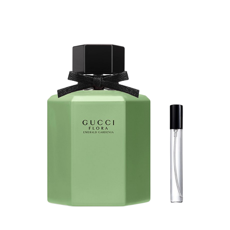 Gucci Flora Emerald Gardenia EDT decant sample bottle available at The Perfume Savor