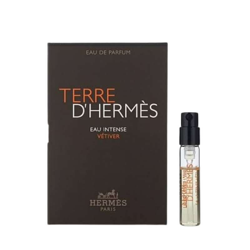Hermes Terre d'Hermes Eau Intense Vetiver Eau de Parfum 2ml official sample vial available at The Perfume Savor