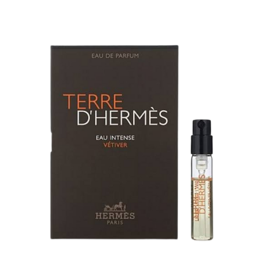 Hermes Terre d'Hermes Eau Intense Vetiver Eau de Parfum 2ml official sample vial available at The Perfume Savor