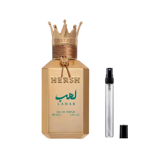 Hersh Lahab Alezz Oud Eau de Parfum decant bottles available at The Perfume Savor