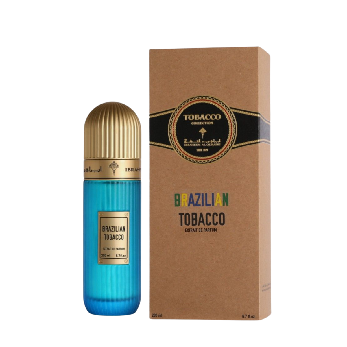 Ibraheem AlQurashi Brazilian Tobacco Extrait de Parfum 200ml bottle available at The Perfume Savor