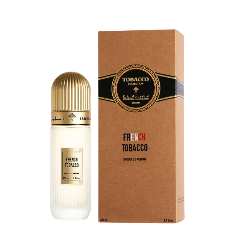 Ibraheem AlQurashi French Tobacco Extrait de Parfum 200ml bottle available at The Perfume Savor