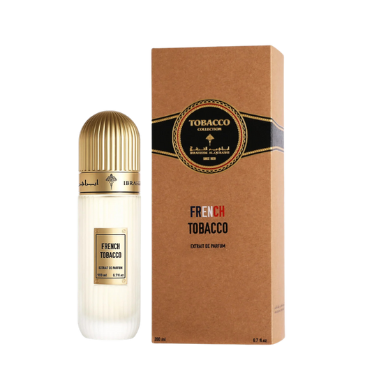 Ibraheem AlQurashi French Tobacco Extrait de Parfum 200ml bottle available at The Perfume Savor