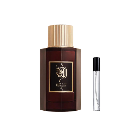Ibraheem AlQurashi Musk Kashmir EDP decant sample bottle available at The Perfume Savor