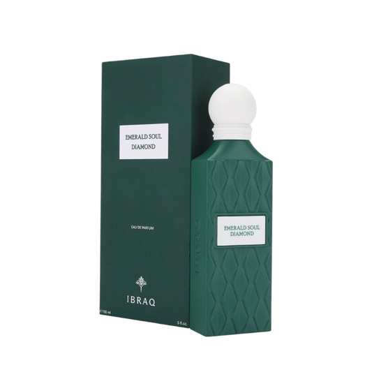 Ibrahim Al Qurashi Emerald Soul Diamond Eau de Parfum 150ml bottle available at The Perfume Savor
