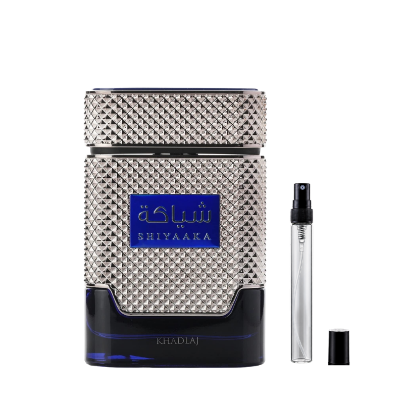 Khadlaj Shiyaaka Blue Eau de Parfum sample decants available at The Perfume Savor