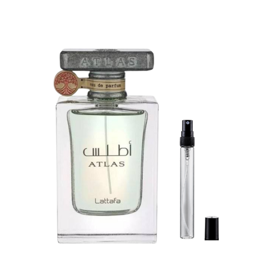 Lattafa Atlas Eau de Parfum decants available at The Perfume Savor