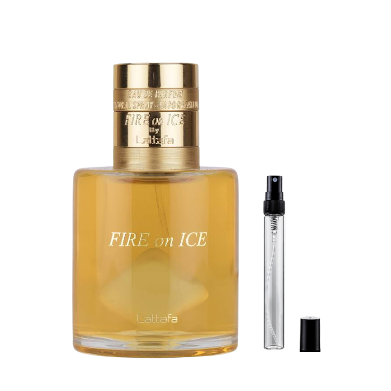 Lattafa Fire On Ice Eau de Parfum Decants available at The Perfume Savor