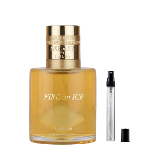 Lattafa Fire On Ice Eau de Parfum Decants available at The Perfume Savor
