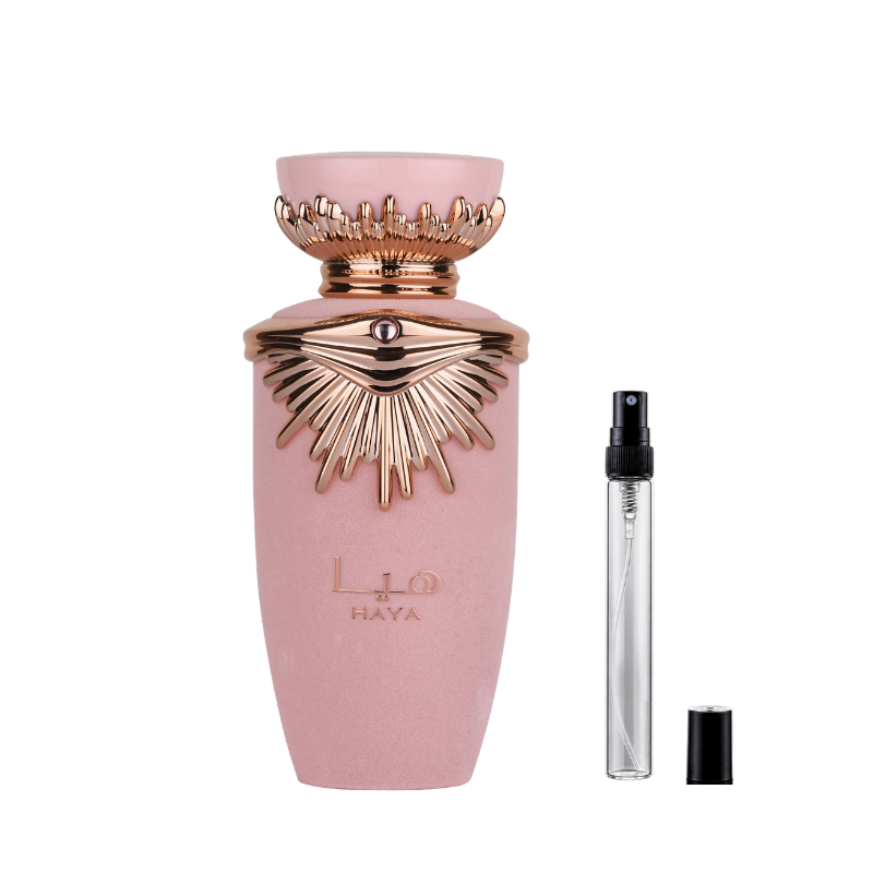 Lattafa Haya Eau de Parfum decants available at The Perfume Savor