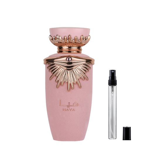 Lattafa Haya Eau de Parfum decants available at The Perfume Savor