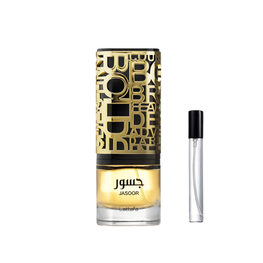 Lattafa Jasoor EDP decant sample bottle available at The Perfume Savor