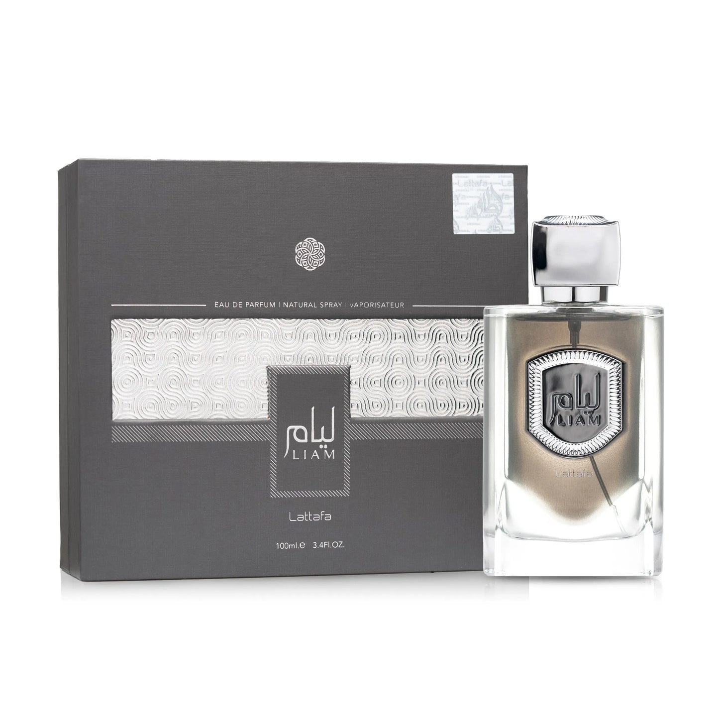 Lattafa Liam Grey Eau de Parfum 100ml bottle available at The Perfume Savor