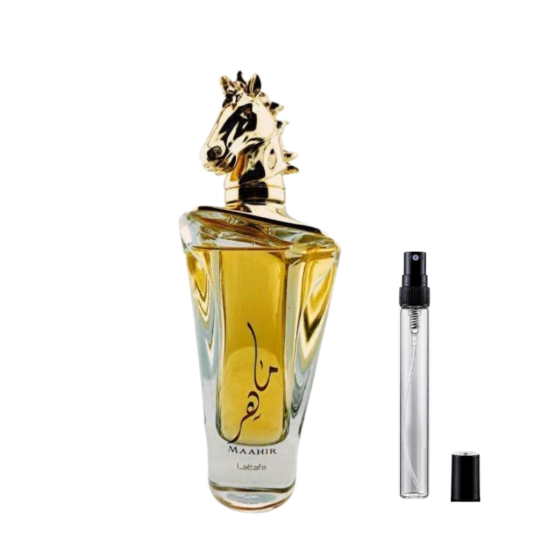 Lattafa Maahir Eau de Parfum sample decants available at The Perfume Savor