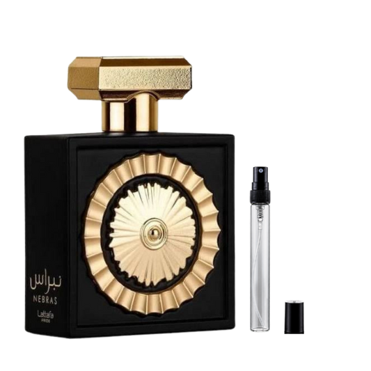 Lattafa Nebras Eau de Parfum decants available at The Perfume Savor