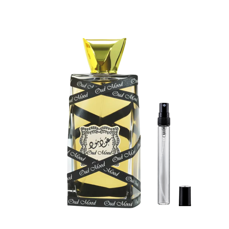 Lattafa Oud Mood Eau de Parfum decants available at The Perfume Savor