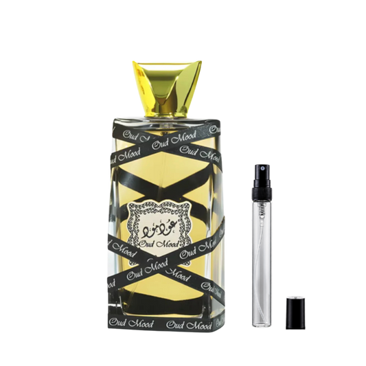 Lattafa Oud Mood Eau de Parfum decants available at The Perfume Savor