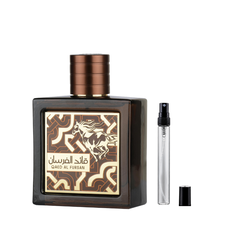 Lattafa Qaed Al Fursan Untamed Eau de Parfum decants available at The Perfume Savor