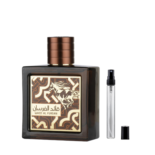 Lattafa Qaed Al Fursan Untamed Eau de Parfum decants available at The Perfume Savor