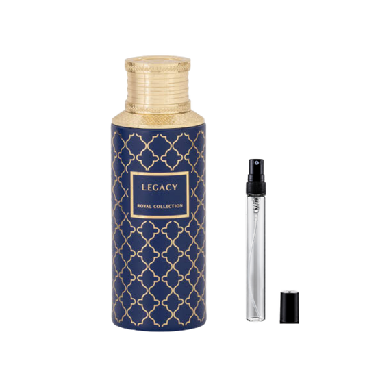 Maison Asrar Legacy Eau de Parfum decant bottles available at The Perfume Savor