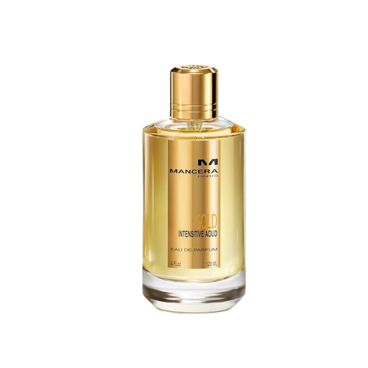 Mancera Gold Intensive Aoud Eau de Parfum 120ml bottle available at The Perfume Savor