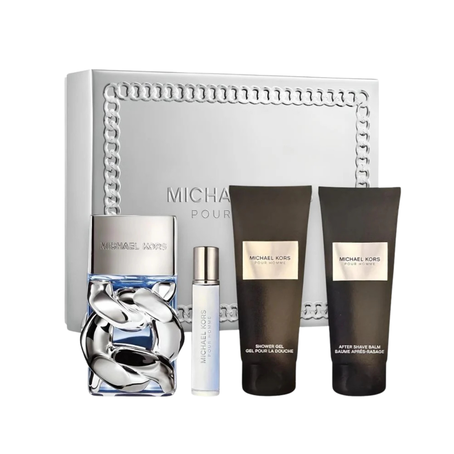 Michael Kors Pour Homme Men EDP 100ml Travel Spray 10ml Shower Gel 100ml Shave Balm 100ml Gift Set available at The Perfume Savor