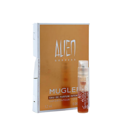 Mugler Alien Goddess Eau de Parfum Intense 1.2ml official sample vial available at The Perfume Savor