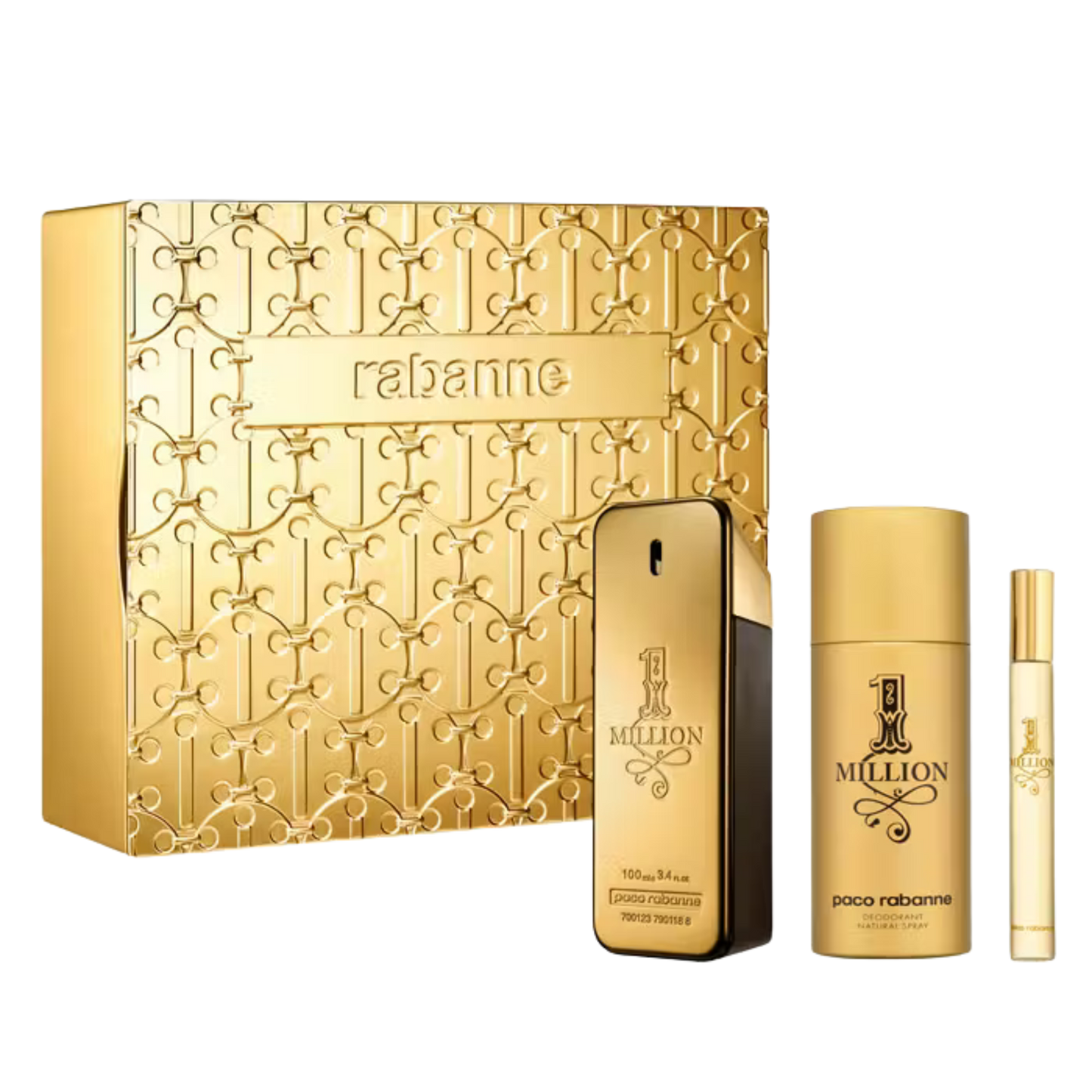 Paco Rabanne 1 Million EDT 100ml Body Spray 150ml Travel Spray 10ml Gift Set available at The Perfume Savor