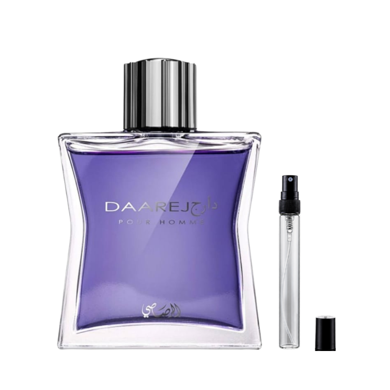 Rasasi Daarej Pour Homme Eau de Parfum decants available at The Perfume Savor