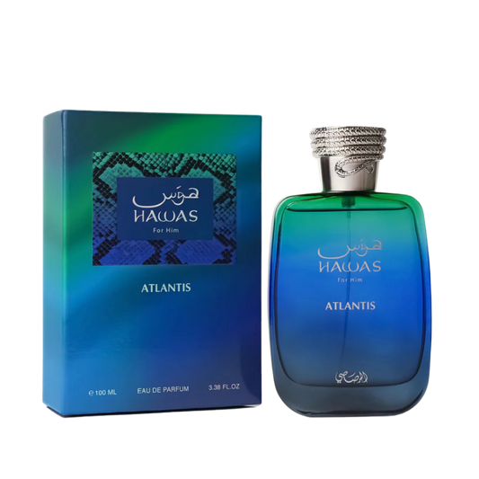 Rasasi Hawas Atlantis Eau de Parfum 100ml full bottle available at The Perfume Savor