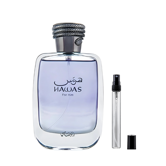 Rasasi Hawas for Him Eau de Parfum decants available at The Perfume Savor