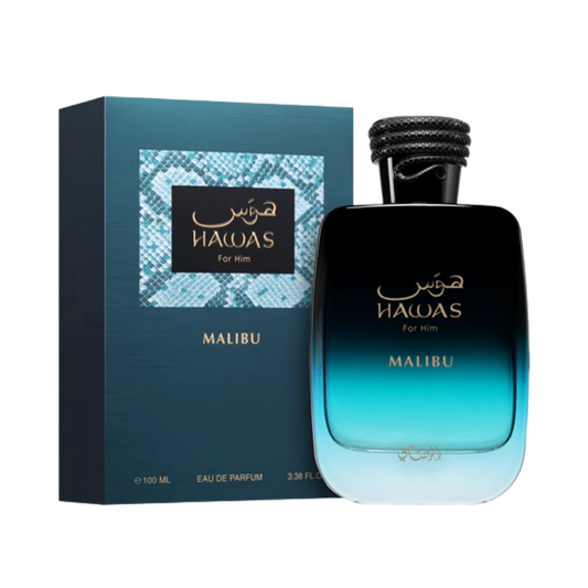 Rasasi Hawas Malibu Eau de Parfum 100ml full bottle available at The Perfume Savor
