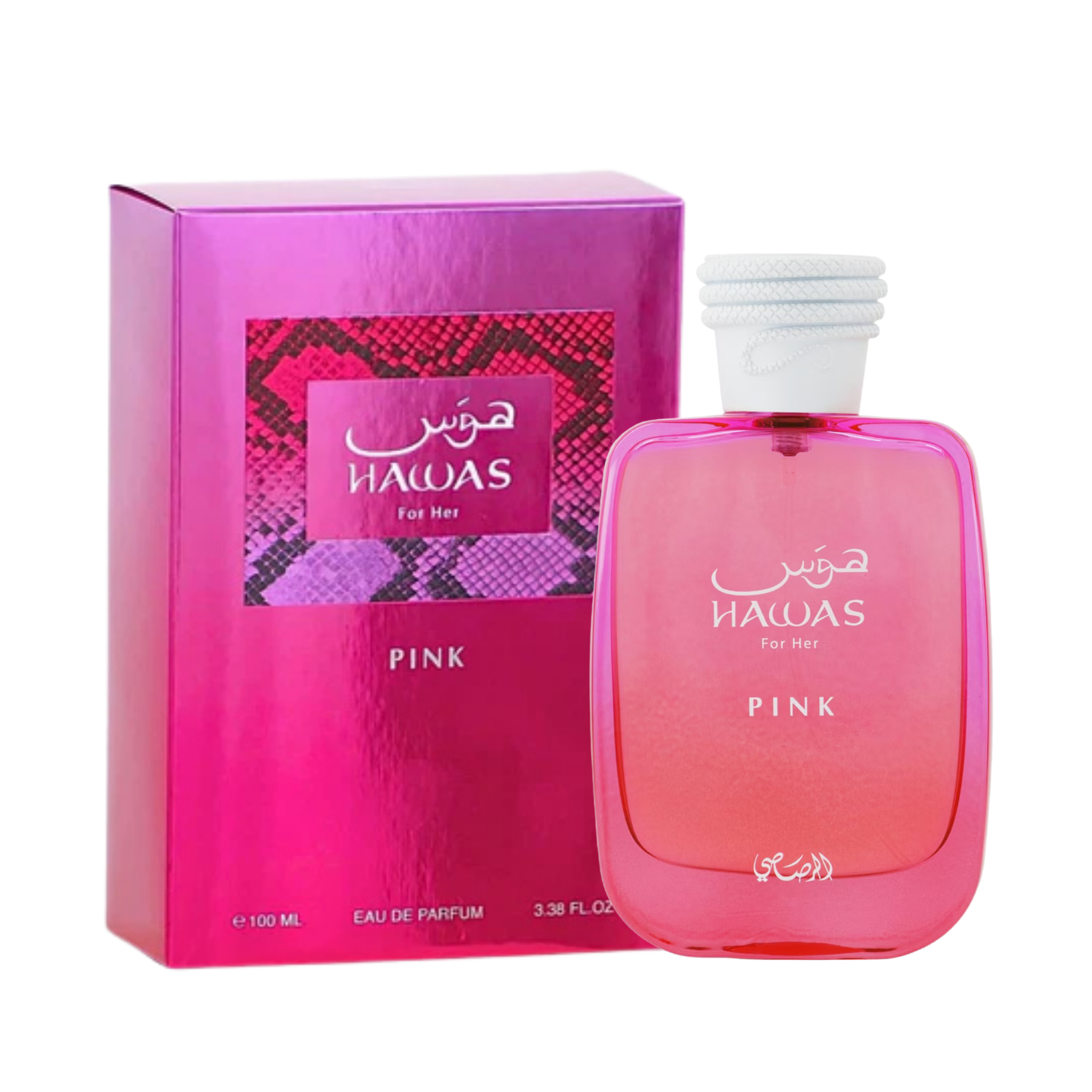 Rasasi Hawas Pink for Her Eau de Parfum 100ml bottle available at The Perfume Savor
