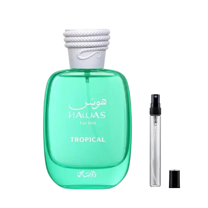Rasasi Hawas Tropical for Him Eau de Parfum sample decants available at The Perfume Savor