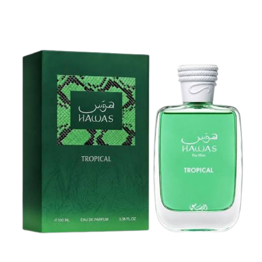 Rasasi Hawas Tropical for Him Eau de Parfum 100ml bottle available at The Perfume Savor