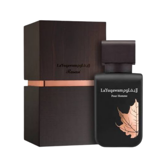 Rasasi La Yuqawam Homme Eau de Parfum 75ml bottle available at The Perfume Savor