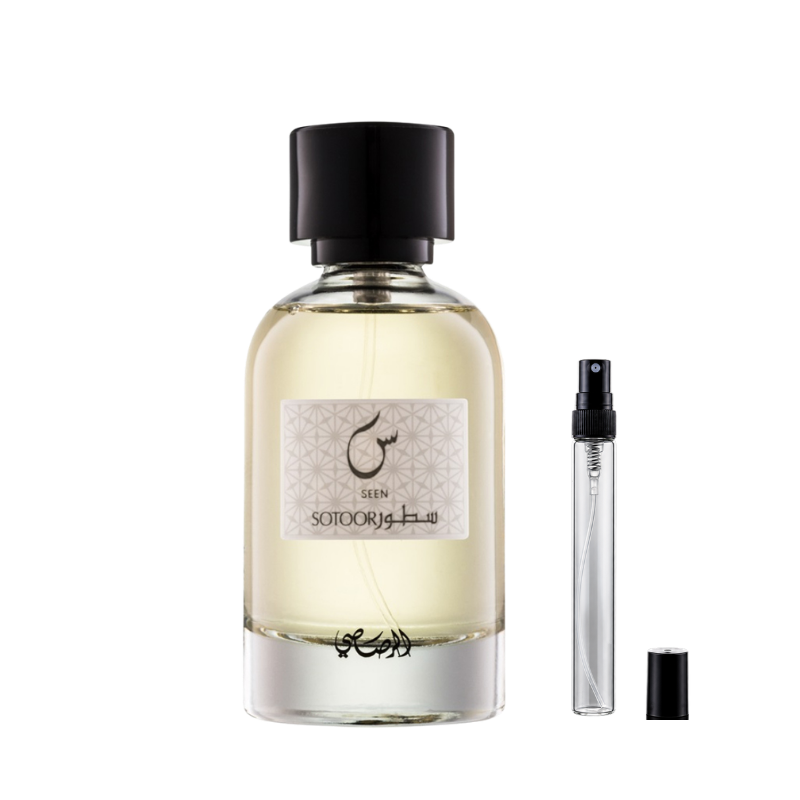 Rasasi Sotoor Seen Eau de Parfum decants available at The Perfume Savor