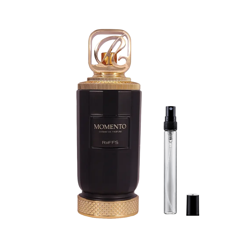 Riiffs Perfumes Momento Extrait de Parfum decant bottles available at The Perfume Savor