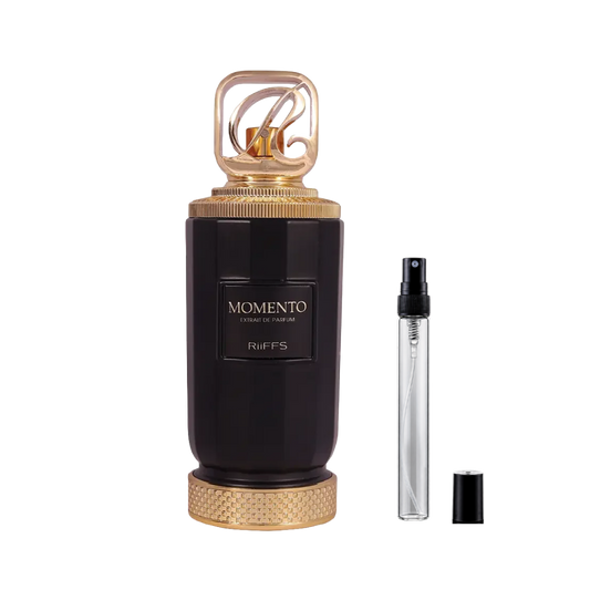 Riiffs Perfumes Momento Extrait de Parfum decant bottles available at The Perfume Savor