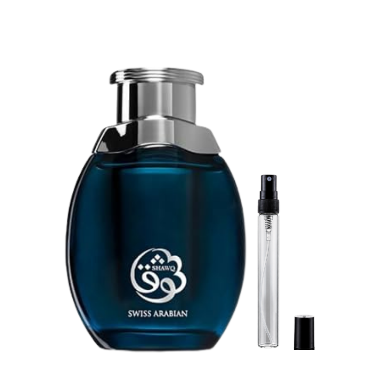 Shawq Eau de Parfum decants by Swiss Arabian available at The Perfume Savor
