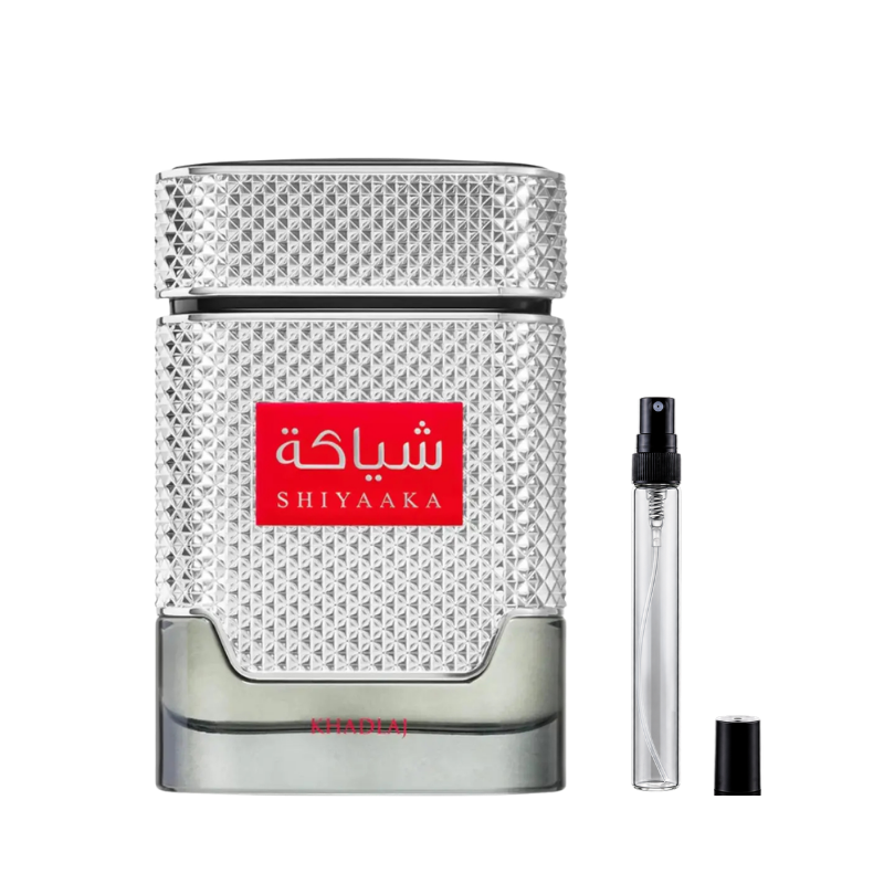 Shiyaaka Silver Eau de Parfum decants by Khadlaj available at The Perfume Savor