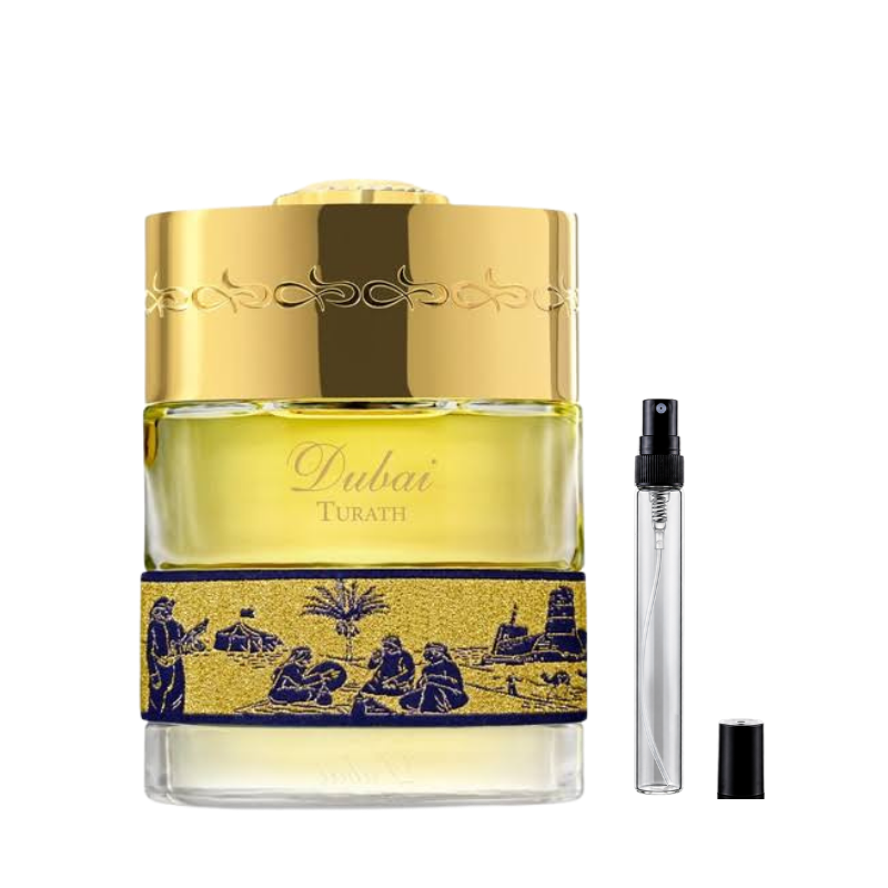 The Spirit of Dubai Turath Eau de Parfum decant atomizers available at The Perfume Savor