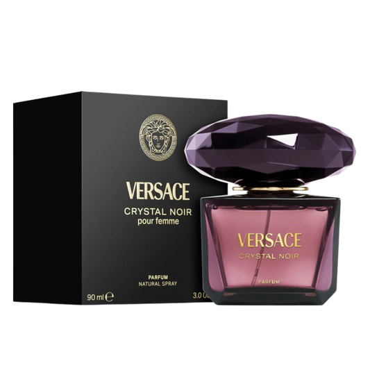 Versace Crystal Noir Parfum for Women 90ml bottle available at The Perfume Savor