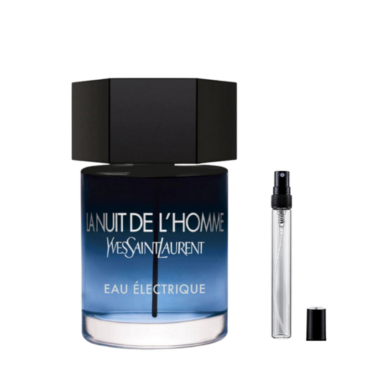 YSL La Nuit de L'Homme Eau Electrique Eau de Toilette sample decants available at The Perfume Savor